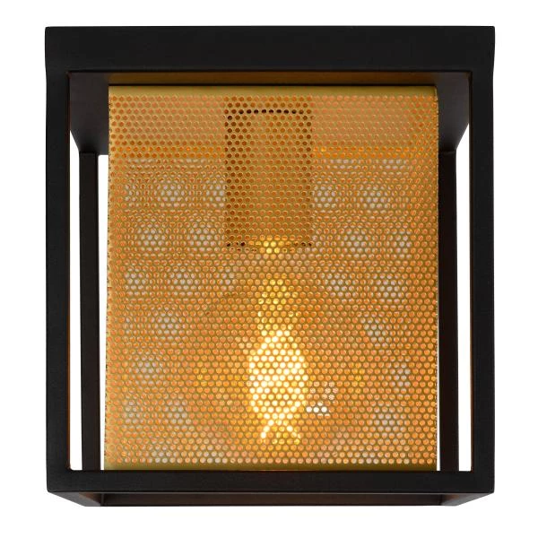 Lucide SANSA - Flush ceiling light - 1xE27 - Black - detail 1